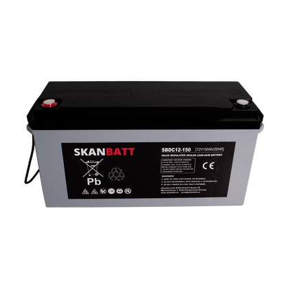 SKANBATT AGM Deep Cycle Batteri 12V 150AH C10 (483x170x241mm) +venstre