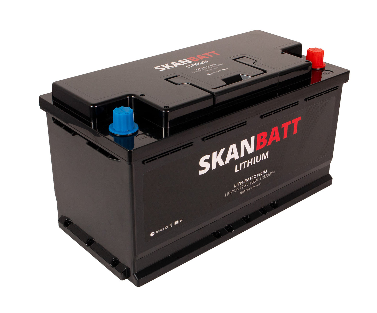 Skanbatt Lithium Batteri 12V 150Ah 150A Bms (352X174X190Mm)