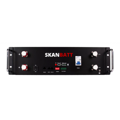 SKANBATT Premium Lithium 3U Rack batteri 51,2V 100Ah - 5,12kWh - LiFePO4 - HEAT - OTA