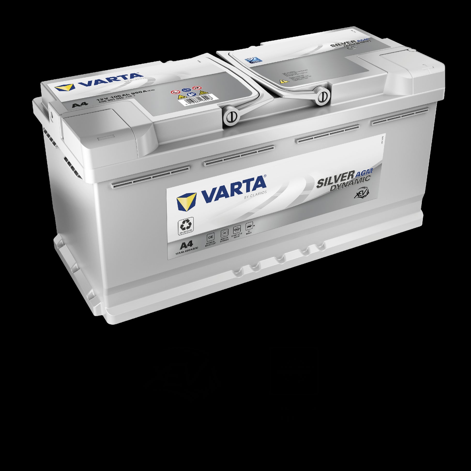 VARTA Silver Dynamic AGM Batteri 12V 105AH 950CCA (394x175x190/190mm) +høyre A4 - Image 1