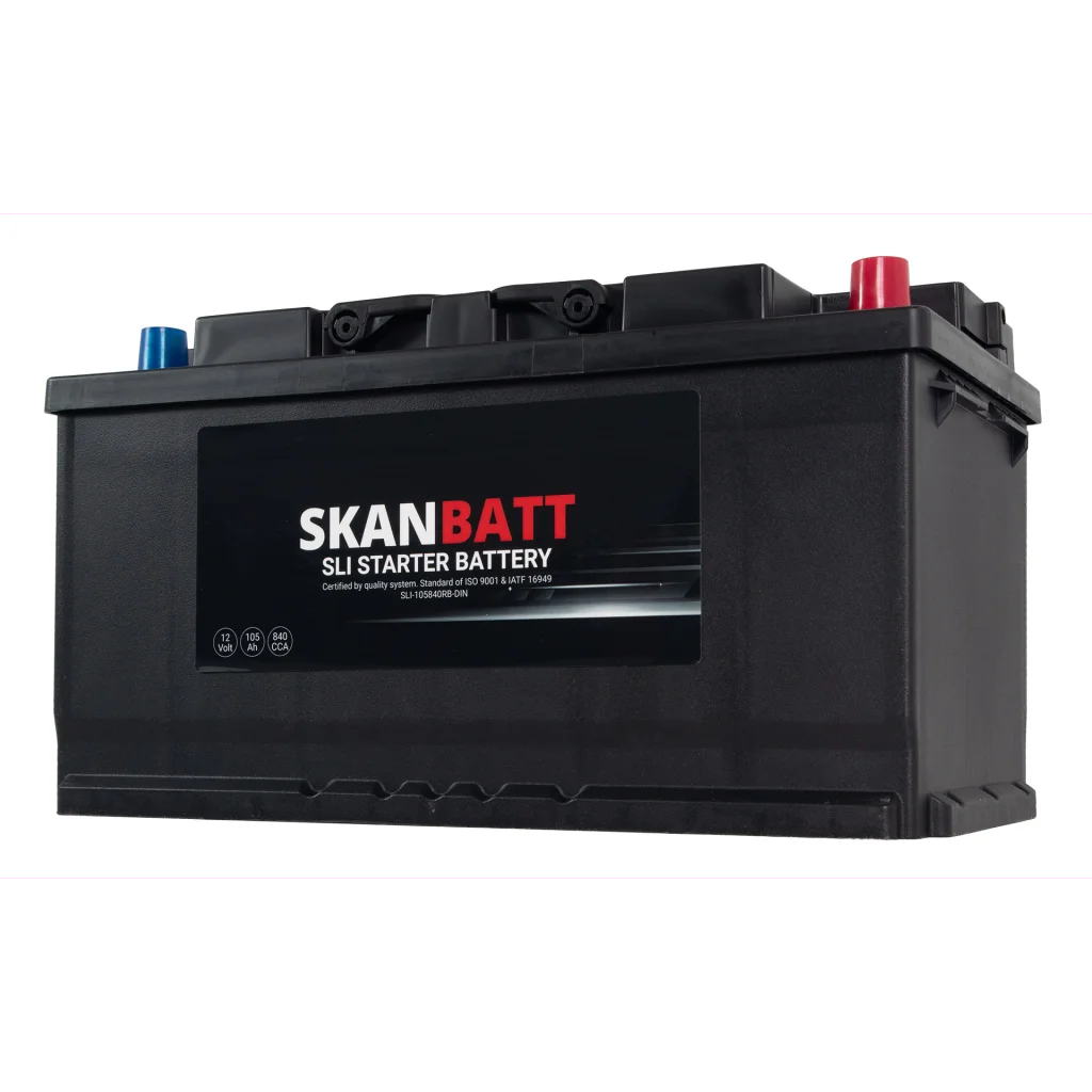 SKANBATT SLI Startbatteri 12V 105AH 840CCA (352x175x190mm) +R
