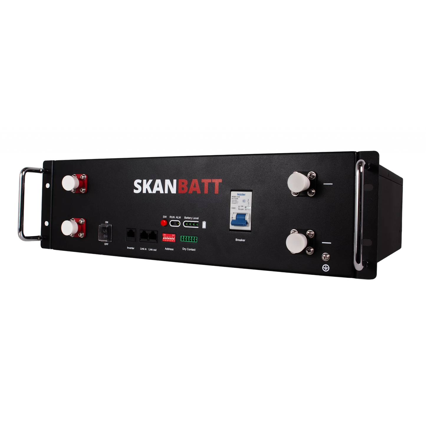 SKANBATT Premium Lithium 3U Rackbatteri 51,2V 100Ah - 5,12kWh - LiFePO4 - OTA