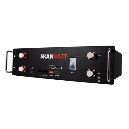 SKANBATT Premium Lithium 3U Rackbatteri 51,2V 100Ah - 5,12kWh - LiFePO4 - OTA