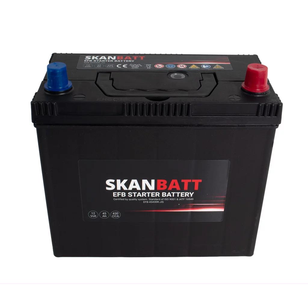 SKANBATT EFB Startbatteri 12V 45AH 430CCA (238x129x223mm) +R