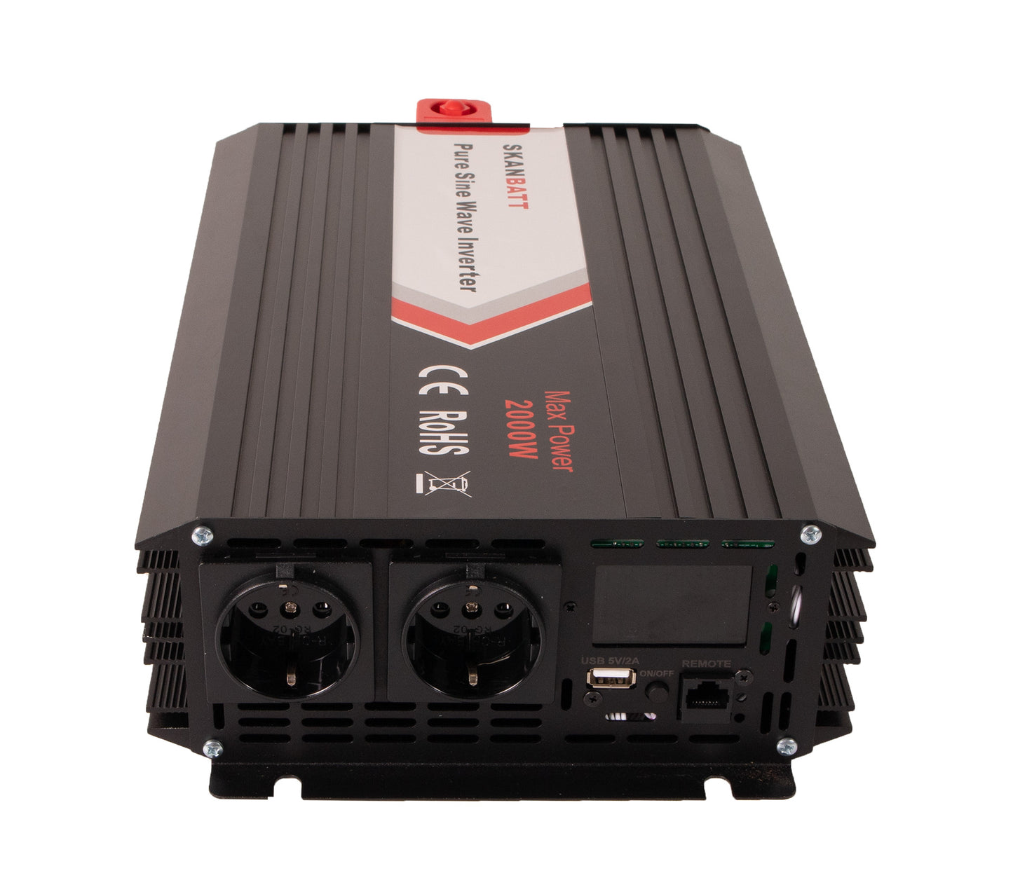 Skanbatt Inverter 24V 2000W (4000W) Ren Sinus M/Trådløs Fjernkontroll