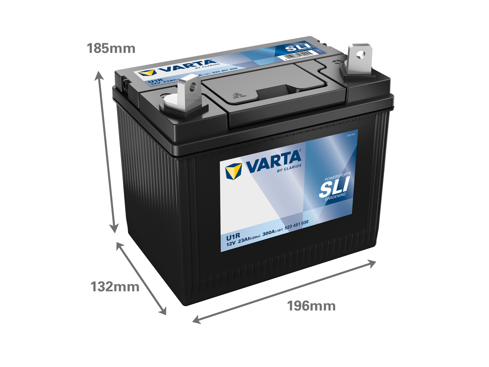VARTA Plenklipper Batteri 12V 22AH 340CCA (196x131x183mm) +Høyre