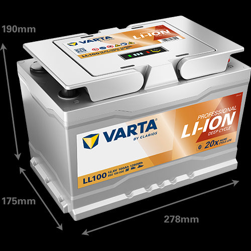 Varta Lithium LL100 12V 100Ah - Bluetooth (278x175x190mm) - Image 1