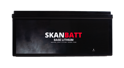 SKANBATT Base Lithium Batteri - 48V 100AH 100A BMS - 522x268x218mm - Bluetooth - 3 Års garanti