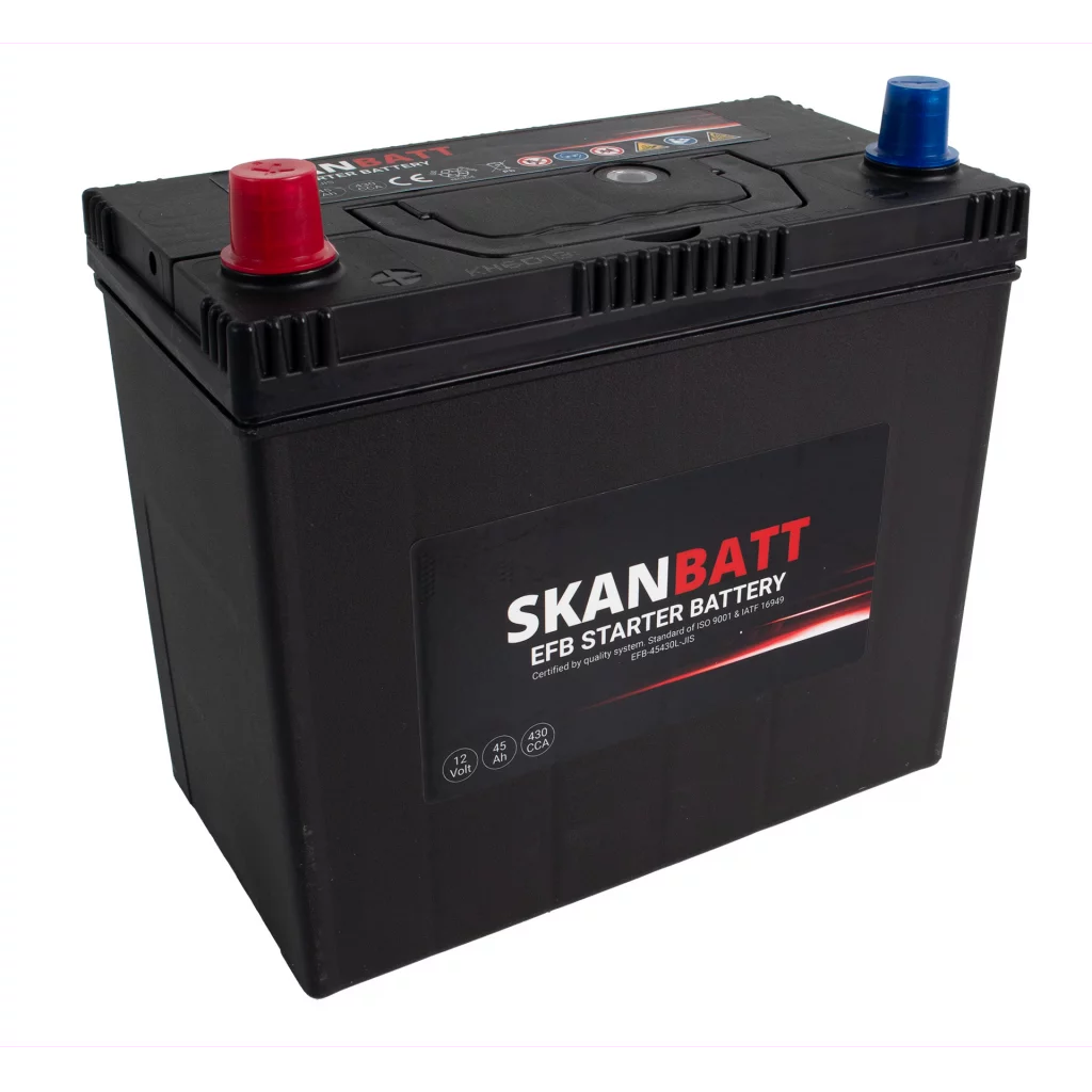 SKANBATT EFB Startbatteri 12V 45AH 430CCA (238x129x223mm) +L