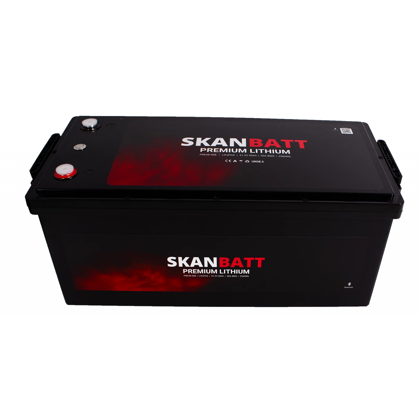 SKANBATT Premium Lithium - 48V 50Ah 50A BMS - 522x238x218mm - Bluetooth - 8 Års garanti