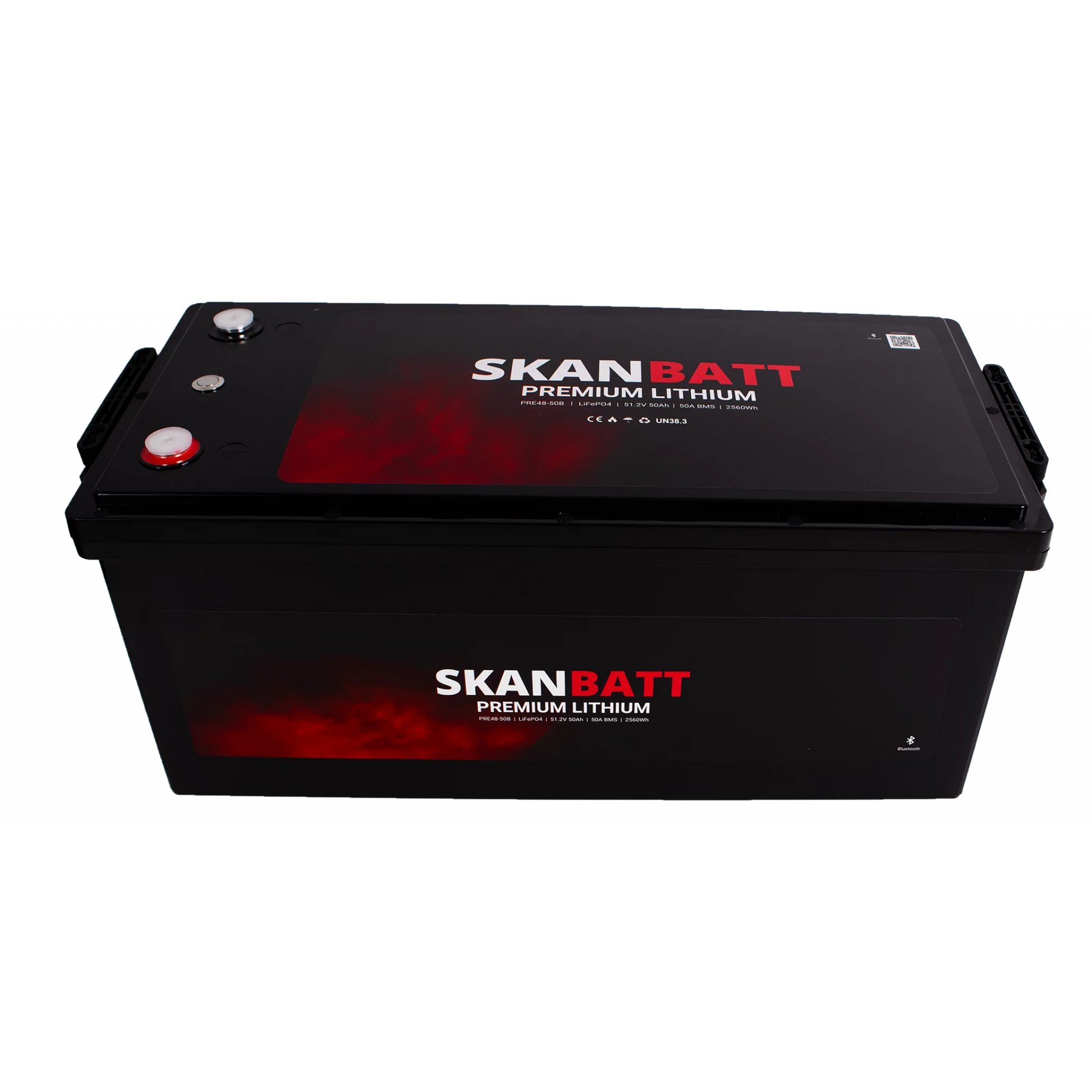 SKANBATT Premium Lithium - 48V 50Ah 50A BMS - 522x238x218mm - Bluetooth - 8 Års garanti