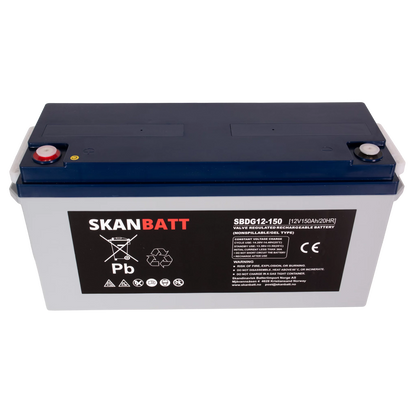SKANBATT GEL Deep Cycle Batteri 12V 150AH (483x170x241mm) +venstre