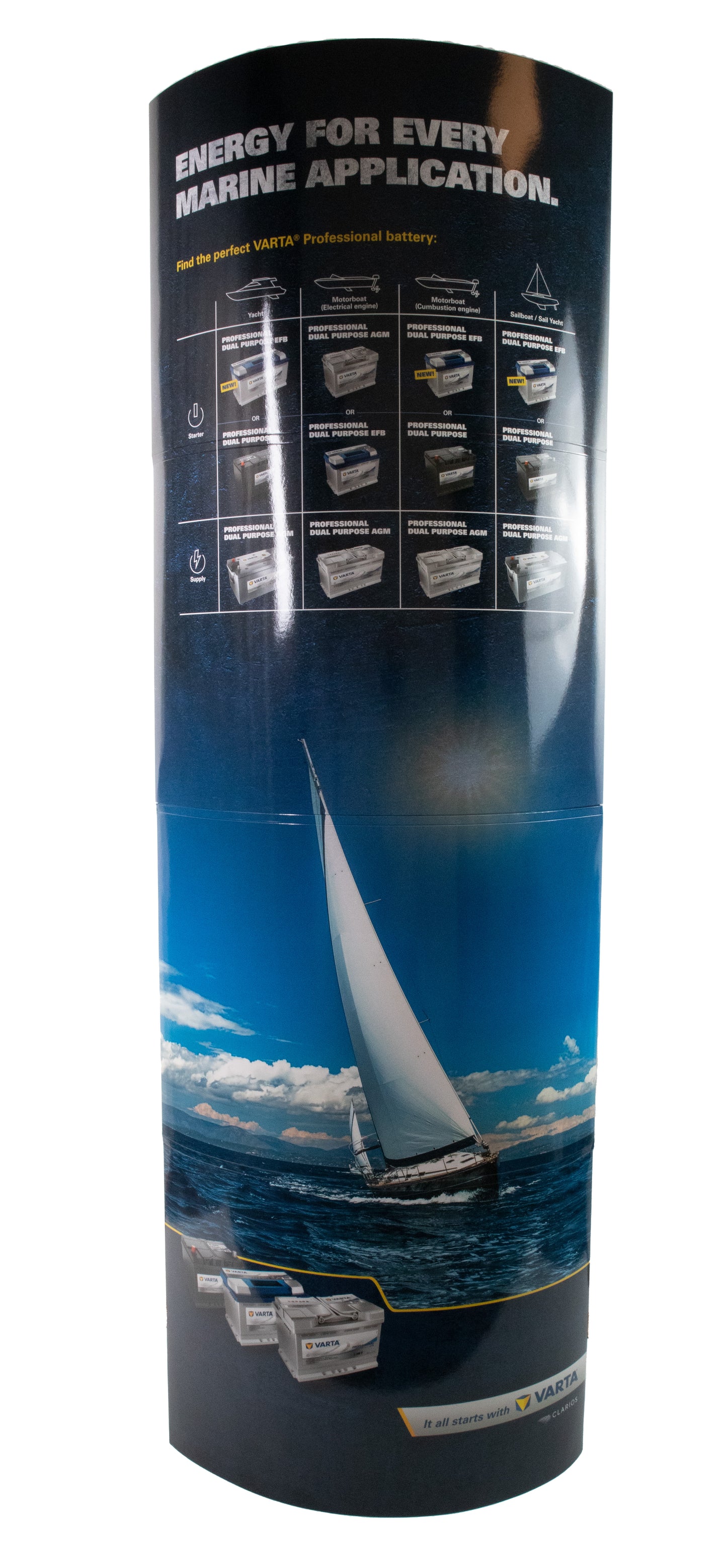 VARTA Pappdisplay shown in product view