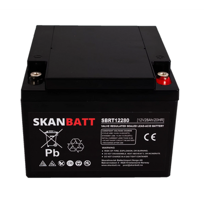 SKANBATT AGM Batteri 12V 28AH (166x175x125mm) M5