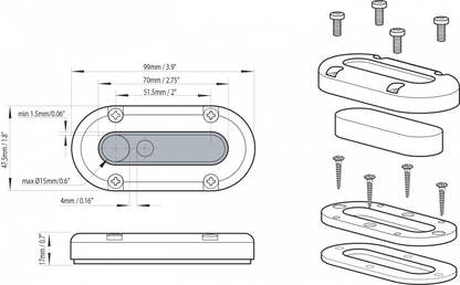 Scanstrut Ds-Multi Kabelgjennomføring shown in detail view