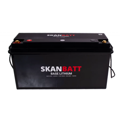 SKANBATT Base Lithium - 12V 300Ah 200A BMS - 483x170x240mm - 3 Års garanti