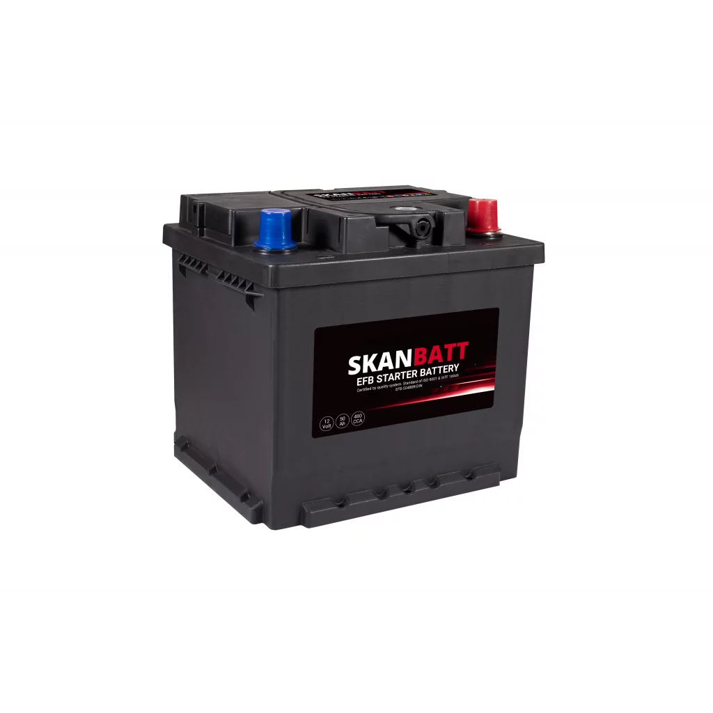 SKANBATT EFB Startbatteri 12V 50AH 480CCA +R shown in product view