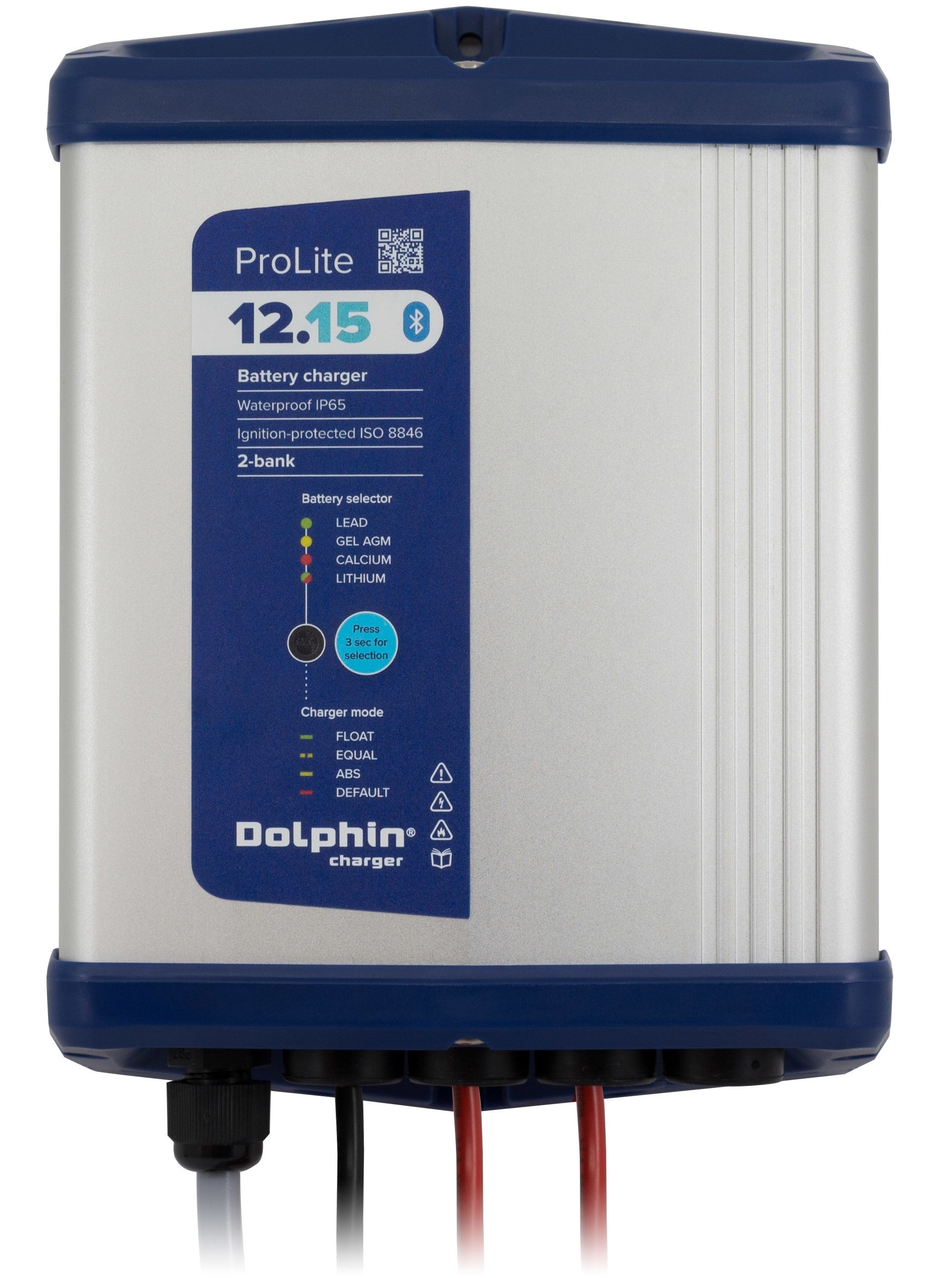 DOLPHIN 12V 15A Batterilader - Bluetooth - IP65 - 2 kanaler - Image 1