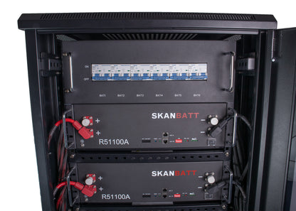 Skanbatt Kabinett/Batteriskap For Lithium Rackmoduler 3U shown in detail view