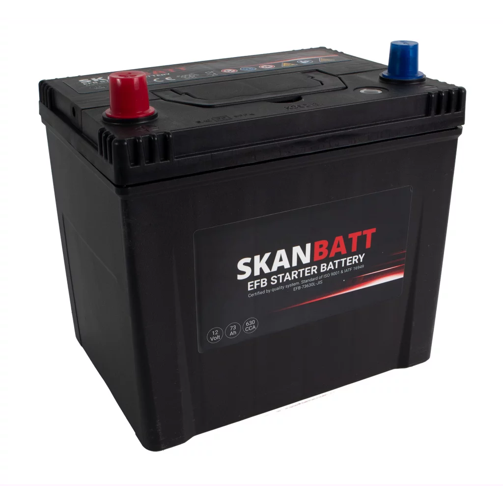 SKANBATT EFB Startbatteri 12V 73AH 630CCA (232x173x225mm) +L
