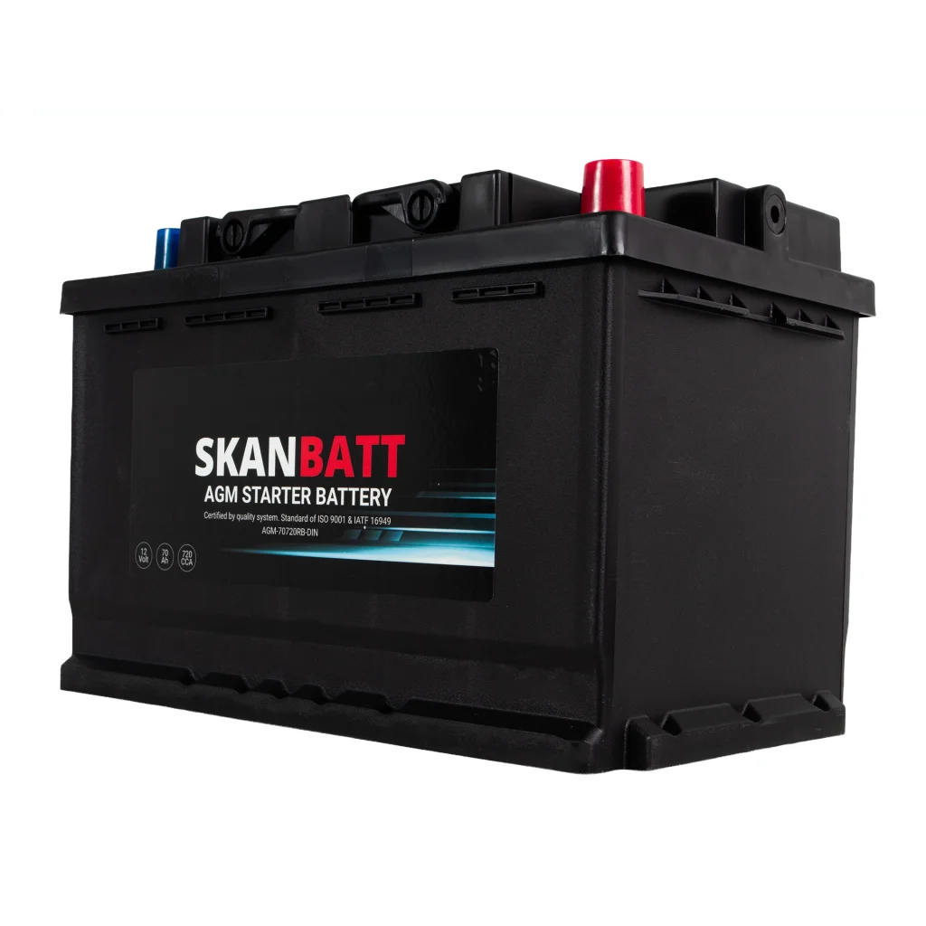 SKANBATT AGM Startbatteri 12V 70AH 720CCA (278x175x190mm) +R
