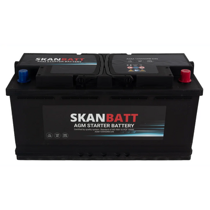 SKANBATT AGM Startbatteri 12V 105AH 950CCA (393x175x190mm) +R