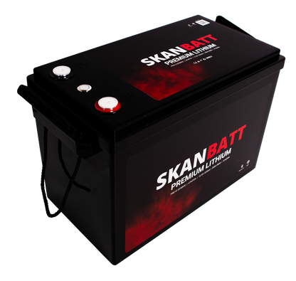 SKANBATT Premium Lithium - 12V 325Ah 200A BMS - 345x190x245mm - Bluetooth - Heat - 8 Års garanti