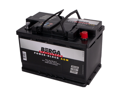 Berga Power Block Agm 12V 70Ah 760Cca label detail