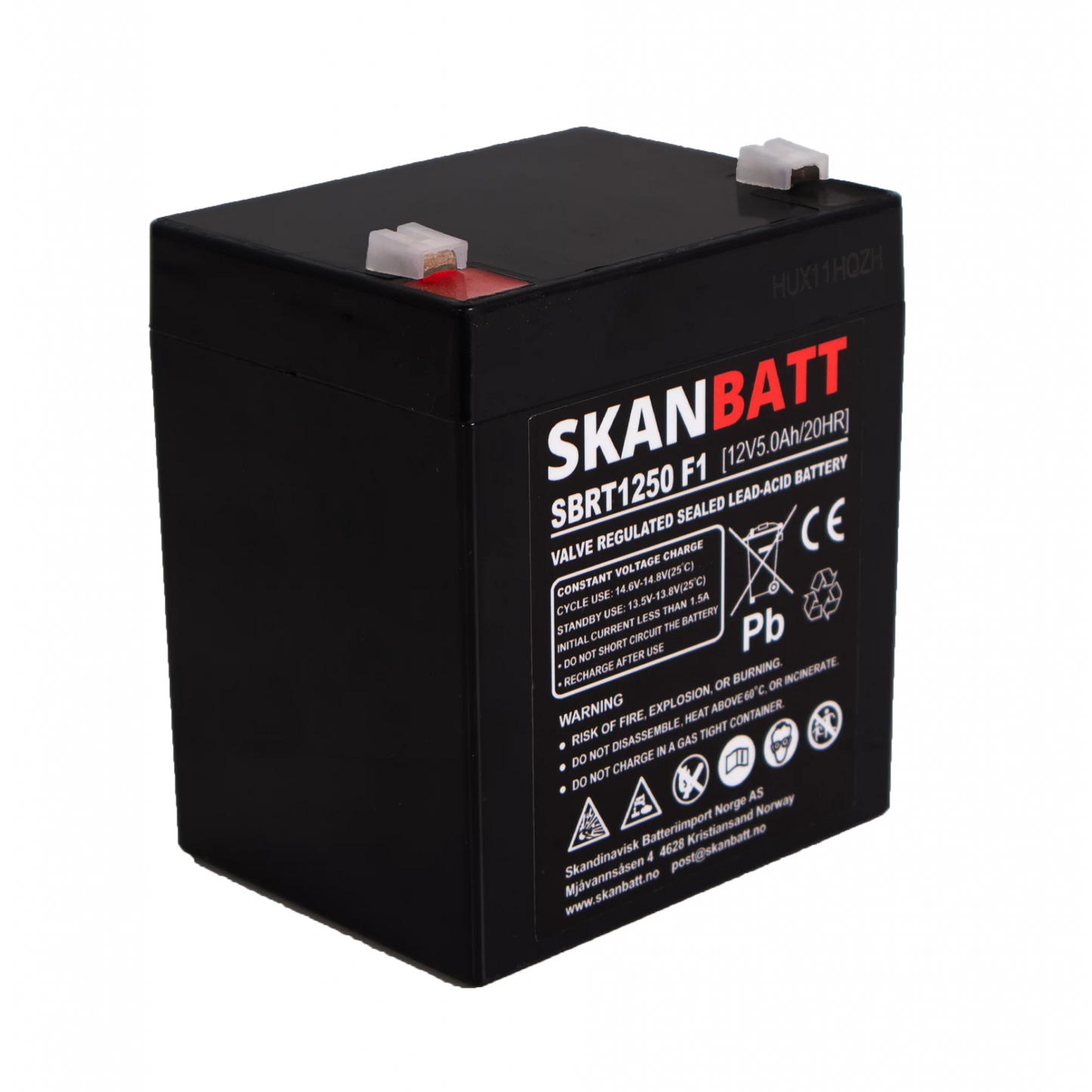 SKANBATT AGM Batteri 12V 5AH (90x70x101mm) F1
