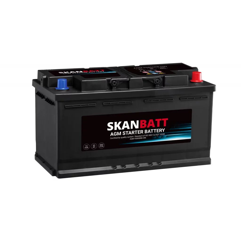 SKANBATT AGM Startbatteri 12V 95AH 850CCA +R shown in product view