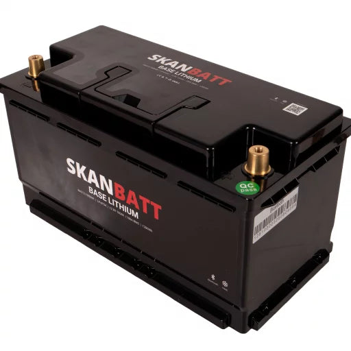 SKANBATT Base Lithium - 12V 100Ah 100A BMS - 355x175x190mm - Bluetooth - Heat - 3 Års garanti - Bobil
