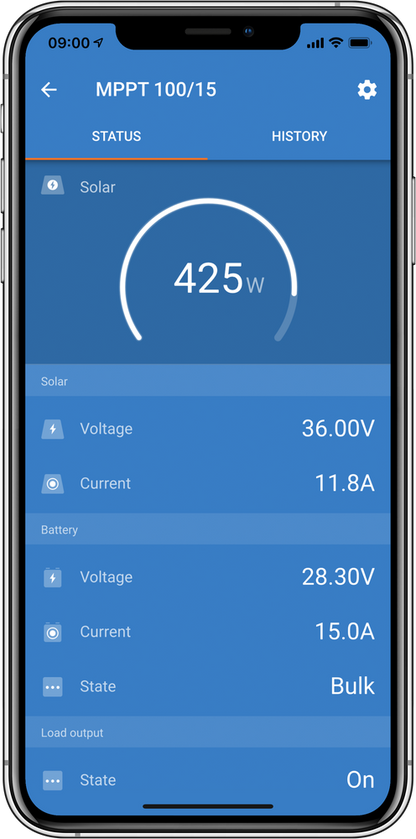 Victron Smartsolar Mppt 75/10 shown in angle view
