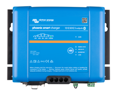 Victron Phoenix Smart Ip43 Batterilader 24V 16A 3-Kanaler shown in product view
