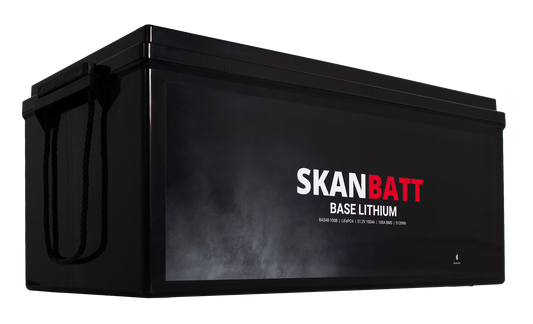SKANBATT Base Lithium Batteri - 48V 100AH 100A BMS - 522x268x218mm - Bluetooth - 3 Års garanti