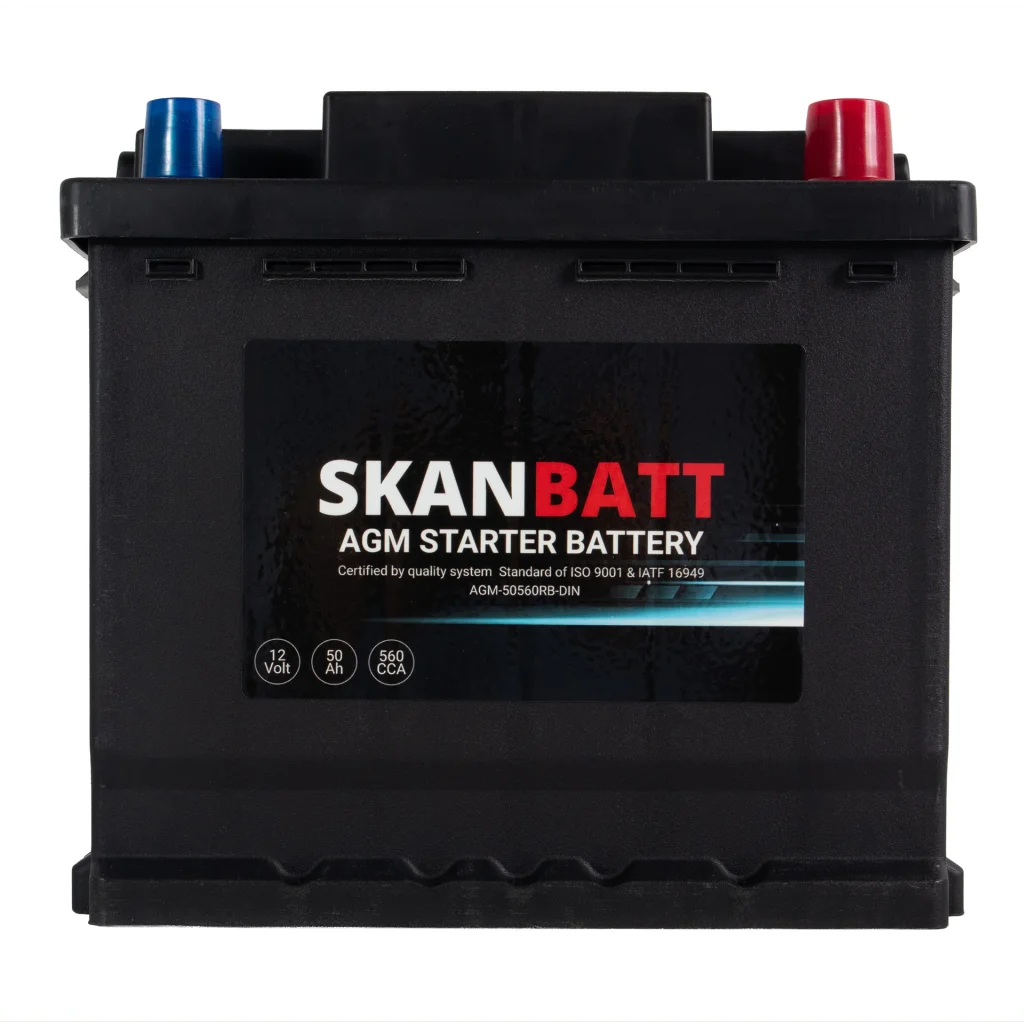 SKANBATT AGM Startbatteri 12V 50AH 560CCA (206x175x190mm) +R