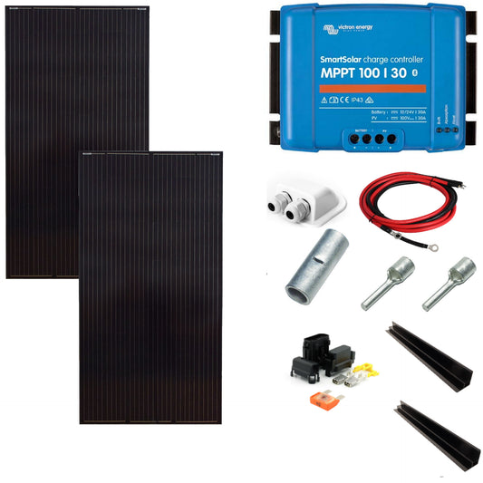 Skanbatt 2X 166X68 - 440W Highvolt 2X220W Black Komplett Kit Med Victron Bt Mppt shown in product view