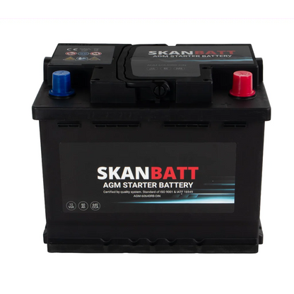 SKANBATT AGM Startbatteri 12V 60AH 640CCA (242x175x190mm) +R