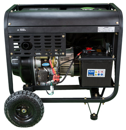 Hyundai Dhy8500Lek Strømaggregat 6500W - Elektrisk Start - Diesel - inkl. klargjøring shown in angle view