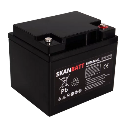 SKANBATT AGM Deep Cycle Batteri 12V 40Ah (198x166x171mm) +høyre