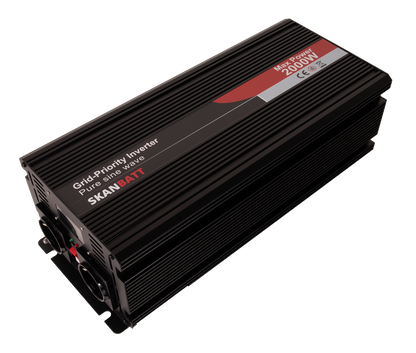 Skanbatt Inverter 12V 2000W Ren Sinus Med Nettprioritering Og Trådløs Fjernkontroll 420X165X120Mm shown in product view