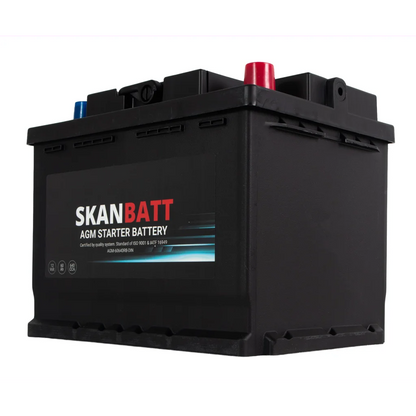 SKANBATT AGM Startbatteri 12V 60AH 640CCA (242x175x190mm) +R