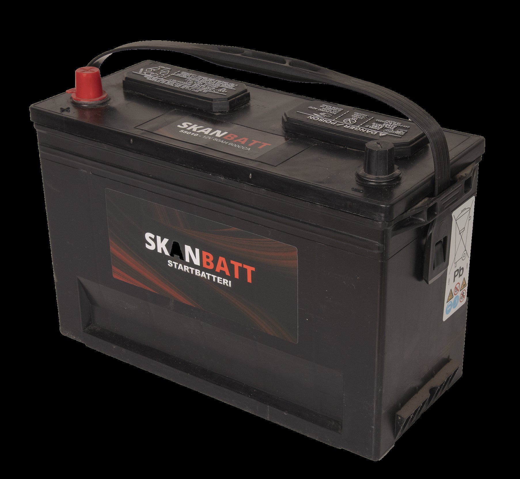 SKANBATT MF50-600 Startbatteri 12V 80AH 600CCA (343x127x234/254) +venstre - Image 5