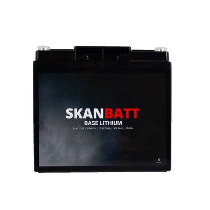 Produktbilde 2 av SKANBATT Base Lithium - 12V 20Ah 30A BMS - 180x78x164mm - Bluetooth - 3 Års garanti