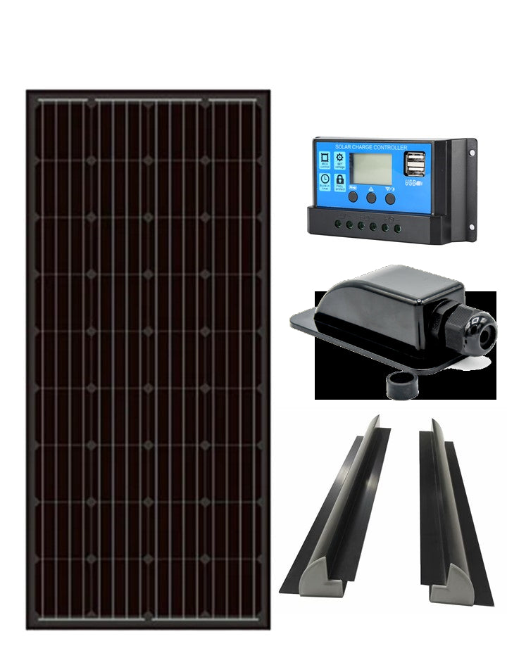 SKANBATT 148x67 - 200w Black Mono Basic kit med 20A PWM - Image 1