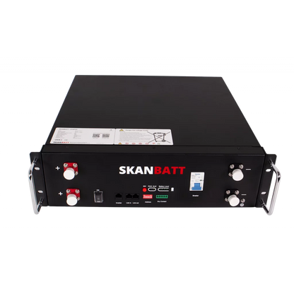 SKANBATT Premium Lithium 3U Rack batteri 51,2V 100Ah - 5,12kWh - LiFePO4 - HEAT - OTA