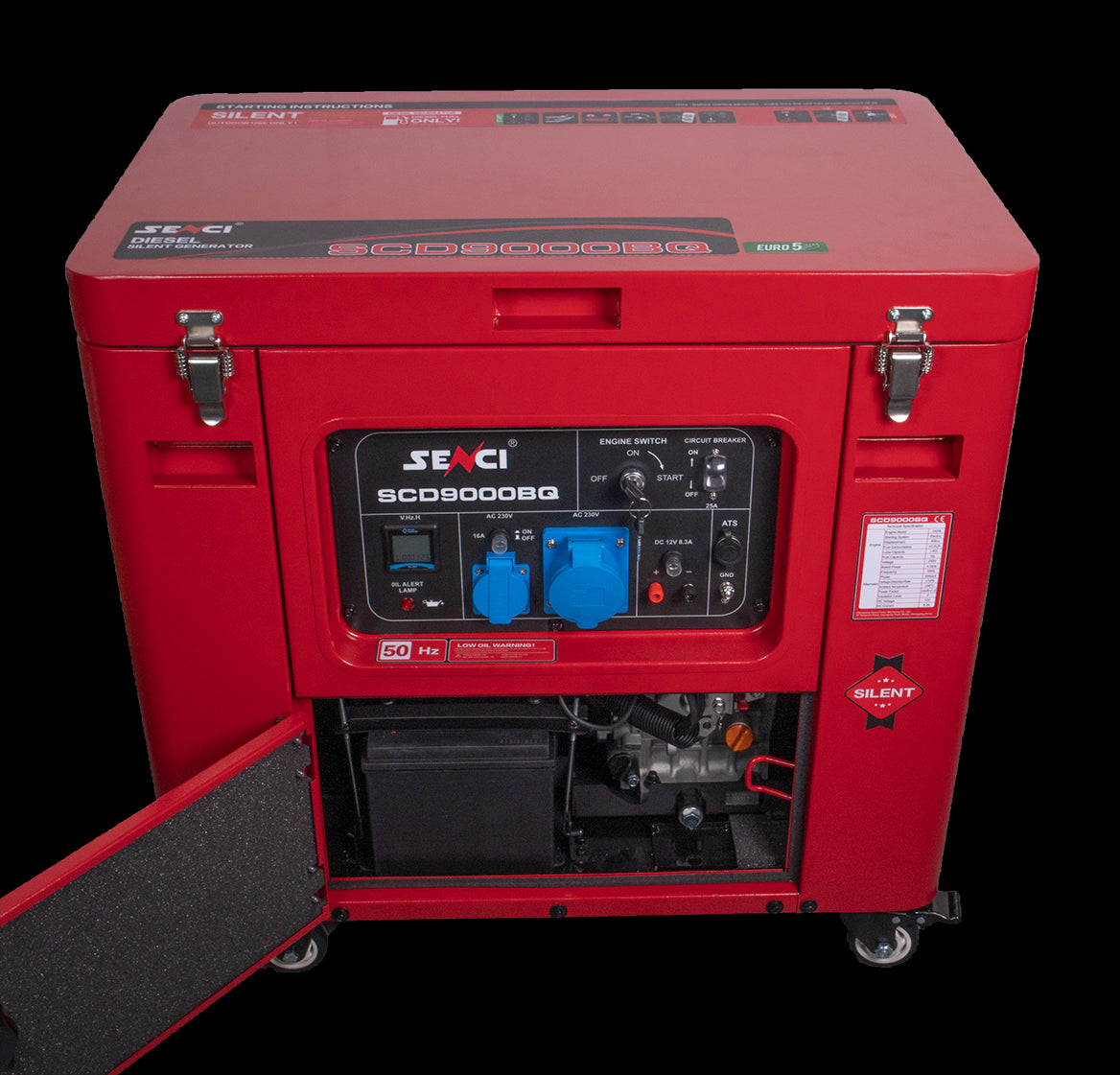 SENCI SCD9000BQ Aggregat - Diesel - Max 6000W - ATS - Elektrisk start - Image 4