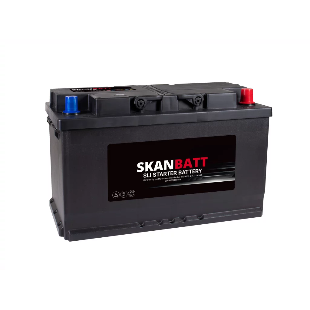 SKANBATT SLI Startbatteri 12V 80AH 800CCA +R shown in product view