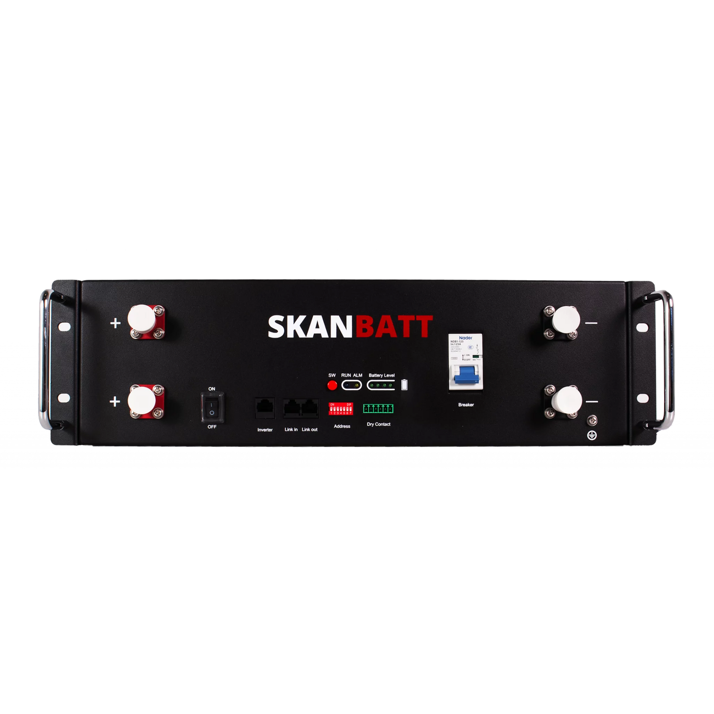 SKANBATT Premium Lithium 3U Rackbatteri 51,2V 100Ah - 5,12kWh - LiFePO4 - OTA
