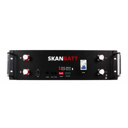 SKANBATT Premium Lithium 3U Rackbatteri 51,2V 100Ah - 5,12kWh - LiFePO4 - OTA
