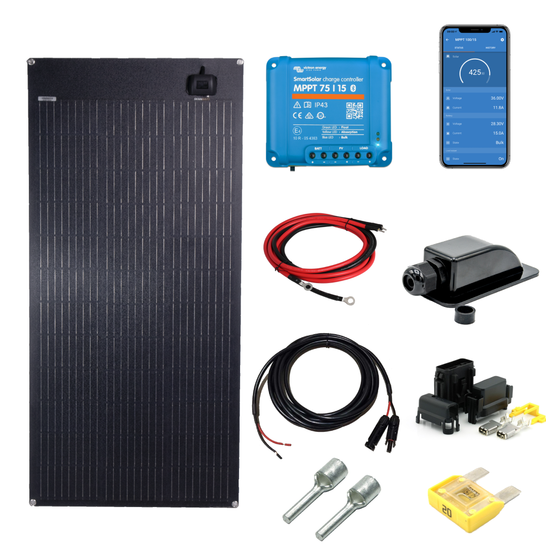 SKAN-VIC SFLEX 110W Flexipanel komplett kit med VICTRON MPPT 75/15